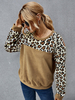 Leopard Hoodie für Frauen Langarm Flanell Hooded Sweatshirt