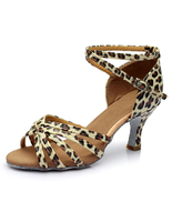 Leopard Print lateinamerikanische Tänze Sandalen Riemchen Heels