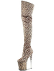 Leopard Print Stiefel Himmel hohen Plattform Wildleder Heels für Frauen