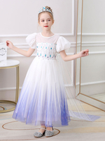 Lila Blume Mädchen Kleider Juwel Hals Kurzarm Ärmel Formale Kinder Festzug Kleider Prinzessin Kleid