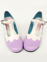 Lila Lolita Schuhe T-Strap Runde Zehe Lolita Pumps Schuhe