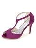 Lila Mutter Schuhe Satin 2021 Hochzeit Schuhe Peep Toe T Typ High Heels