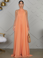 Lila Overall ärmelloser rückenfreier Chiffon weites Sommer-Einteiler-Outfit