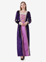 Lila Retro Kostüme Rüschen Kleid Marie Antoinette Set