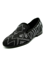 Loafer aus Leder und Pop-Art Muster und Kunstdiamanten