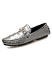 Loafer-Schuhe für Herren Mode PU-Leder Metalldetails Fisch-Print Slip-On Sliver Loafers
