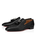 Loafer-Schuhe für Herren Slip-On Metalldetails Square Toe Pailletten Stoff Schwarze Anzugschuhe