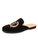 Loafer-Schuhe für Herren zum Hineinschlüpfen; bestickt; runder Zeh; PU-Leder