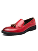 Loafer Schuhe für Männer Rote Slip-On runde Zehen PU-Leder Low-Tops Schuhe