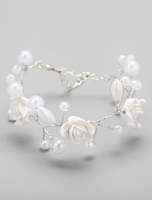 Lobster Claw weiße Perle Metall Armband Verschluss