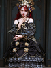 Lolita Brautkleid Lolita JSK Kleid Schwarz Gold Ärmellose Perlen Spitze Lolita Pullover Röcke