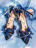 Lolita-Brautkleid Lolita-Schuhe Rosa Farbblock Schleifen Perlen Rüschen Spitzschuh Lolita-Schuhe