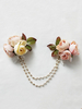 Lolita Brosche mit Blumen-Deko Tea party Peach Accessoires im süßen und hübschen Style und Brosche