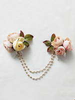 Lolita Brosche mit Blumen-Deko Tea party Peach Accessoires im süßen und hübschen Style und Brosche