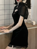 Lolita Cardigan Schwarz Kurzarm Chiffon Kurzer Lolita Mantel