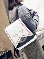 Lolita Dreieck-Rucksack in Schwarz Kunstleder mit Printmuster gotisch Handtasche