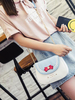 Lolita Dreieck-Rucksack mit Farbblock Kunstleder und Schleife im süßen und hübschen Style Handtasche