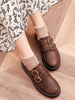Lolita Footwear Schnalle Leder Flache Lolita Pumps