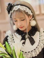 Lolita Haar-Accessoires in Schwarz mit Farbblock gotisch Neverland Kopfschmuck Tea party Polyester und Kopfschmuck