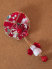 Lolita Haar-Accessoires mit Farbblock in Rot Accessoires Kimono für Alltag purem Silber mit Kopfschmuck