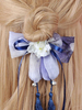 Lolita Haar-Accessoires mit Schleife in Dunkelblau Accessoires Chinesische Stil Polyester