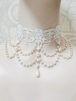 Lolita Halskette White Pearls Lolita Brautkleid Poly Cotton Blend