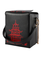 Lolita Handtasche Tower Print Leder Umhängetasche