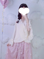Lolita-Hemd im chinesischen Stil mit Rüschen und Chiffon-weißer Lolita-Bluse