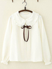 Lolita-Hemd Rüsche Bowknot Peter Pan Kragen Weißes Chiffon-Lolita-Oberteil
