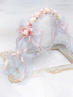Lolita Hochzeit Stirnband KC Blume Bänder Bögen Lolita Haarschmuck