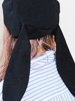 Lolita Hut im süßen und hübschen Style Wollstoff in Schwarz Wolle Accessoires für Alltag mit Haube