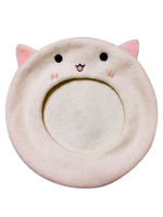 Lolita Hut mit Farbblock in Weiß mit Stickereien Wolle im süßen und hübschen Style Wollmischung für Alltag mit Haube