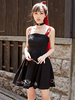 Lolita JSK Kleid im chinesischen Stil bestickte zweifarbige schwarze Lolita Jumper Rock