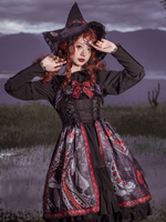 Lolita JSK Kleid Schwarz Silber Ärmellose Schleifen Polyester Cami Lolita Pullover Röcke