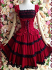 Lolita Kleid 100% Baumwolle mit Rüschen gotisch in Rot