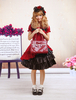 Lolita Kleid aus Baumwolle mit Herz-Ausschnitt und Rüschen