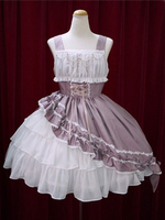 Lolita Kleid JSK Baumwollspitze Bogen Ruffled Layered Lolita Jumper Skirt 
