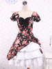 Lolita Kleid mit Herz-Ausschnitt und Rüschen in Multifarben