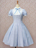 Lolita Kleid mit kurzen Ärmeln im Retro-Style und Schleife in Hellblau