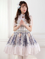 Lolita Kleid mit Print in Dunkelaprikosenfarben