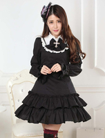 Lolita Kleid mit Spitzen in Schwarz