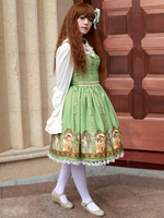 Lolita Kleid mit Trägern und Printmuster