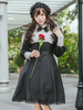 Lolita Kleid mit Umlegekragen und langen Ärmeln im klassischen & traditionellen Style und Spitzen