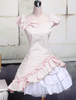 Lolita Kleid mit viereckigem Ausschnitt in Rosa