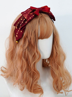 Lolita Kopfschmuck Burgunder Polyesterfaser Bowknot Lolita Haarschmuck