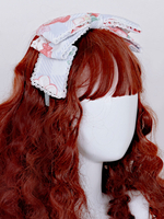 Lolita Kopfschmuck Hell Himmelblau Polyester Faser Stirnband Bowknot Lolita Haarschmuck