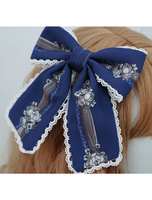 Lolita Kopfschmuck Marineblau Polyester Faser Stirnband Bowknot Lolita Haarschmuck