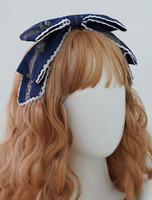 Lolita Kopfschmuck Marineblau Polyesterfaser Bowknot Lolita Haarschmuck