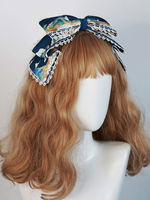 Lolita Kopfschmuck Navy Big Shoelace Knot Polyester Fiber Kopfbedeckung Lolita Haarschmuck