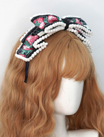 Lolita Kopfschmuck Schwarz Polyester Faser Bowknot Lolita Stirnband